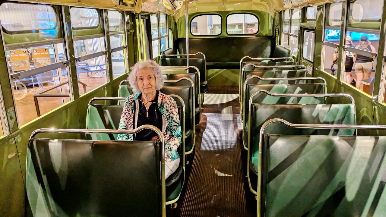 Sandy was Honored to Occupy Actual Seat where Rosa Parks Sat