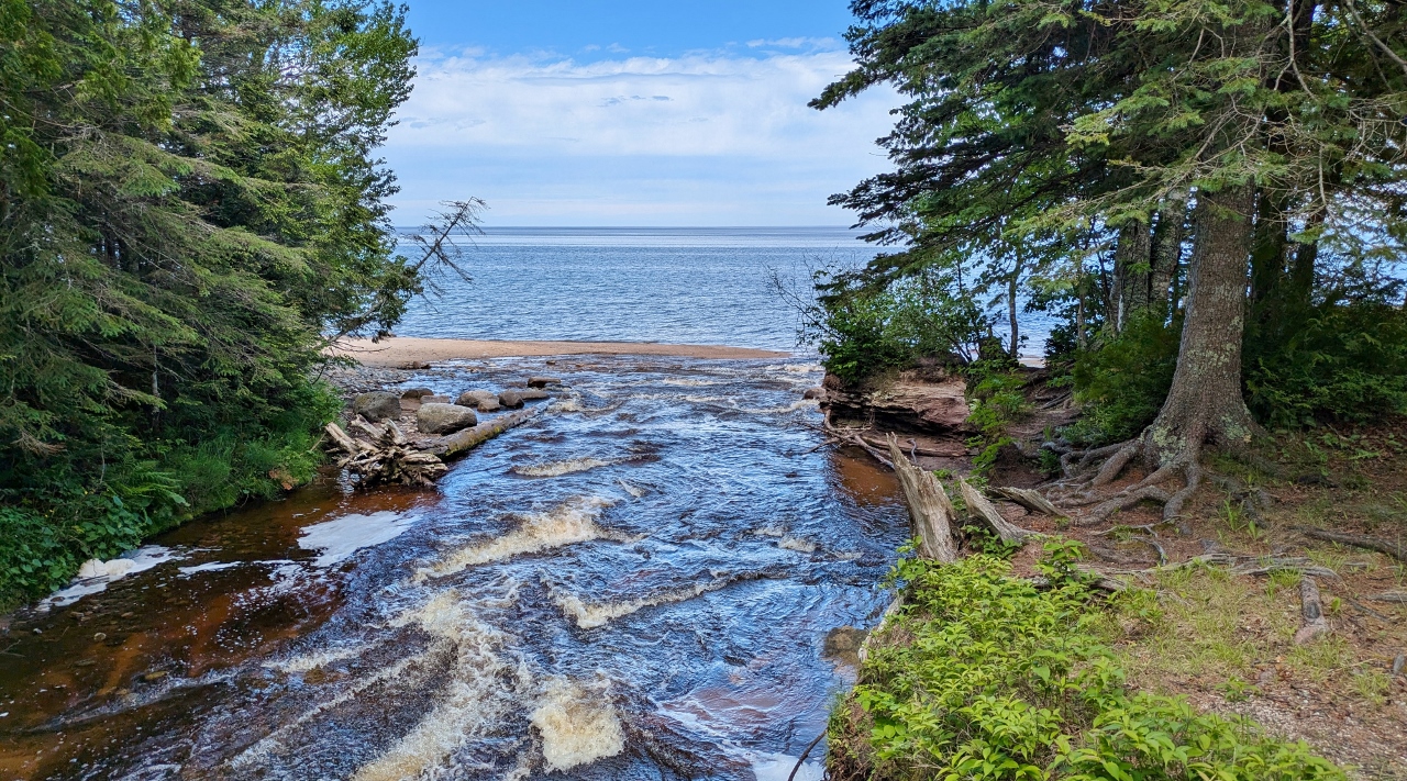 Hurricane River Tumbles Down to Lake Superior