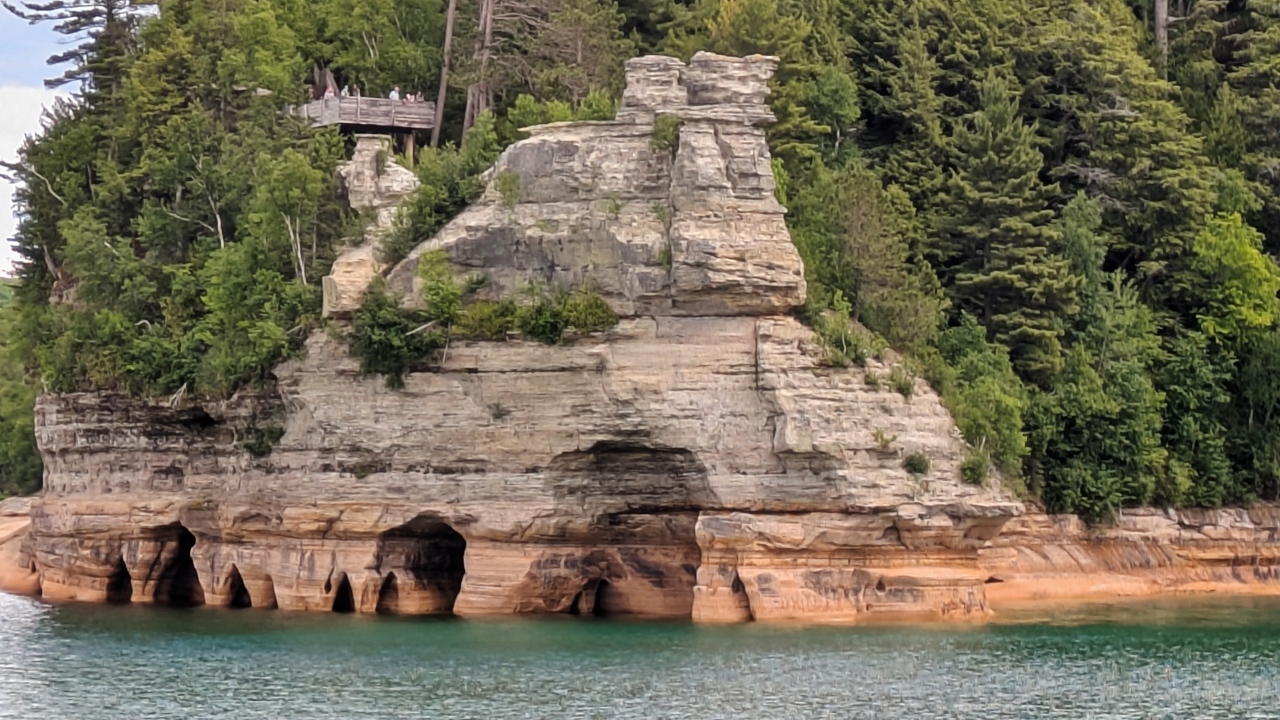 Two Viewing Platforms at “Miners Castle” Formation