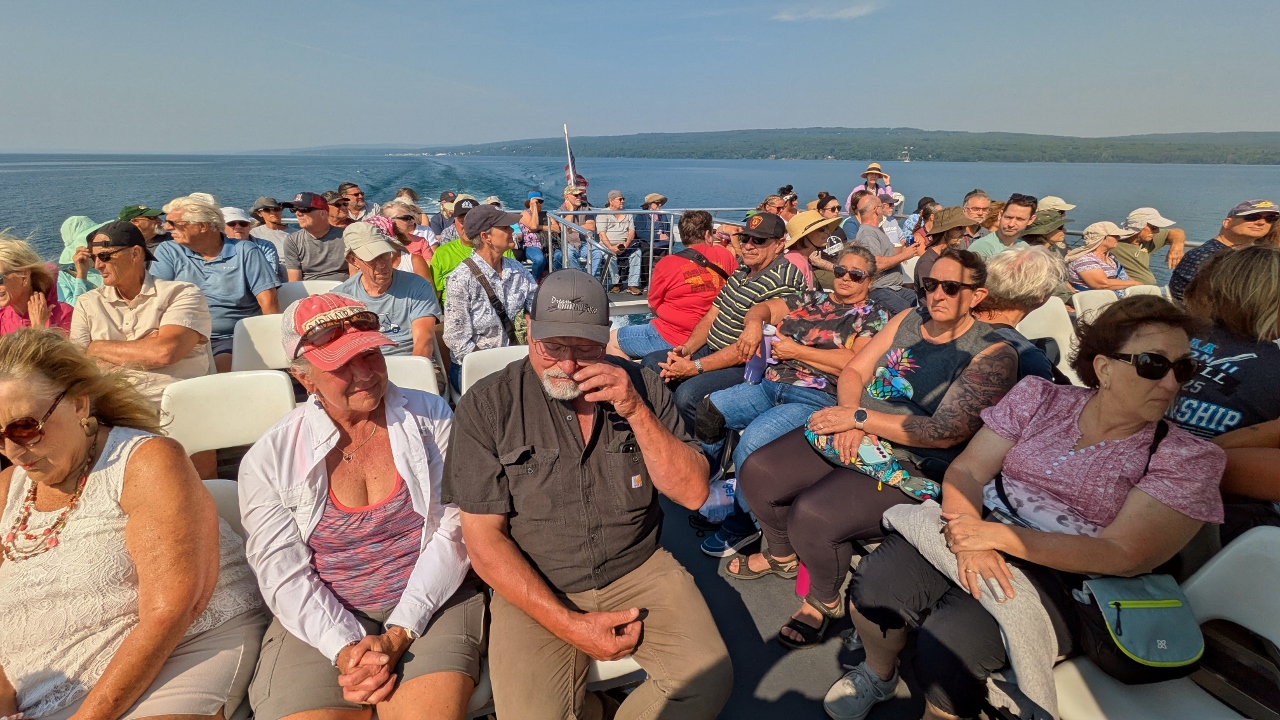 Crowded Top Deck on Tour Boat