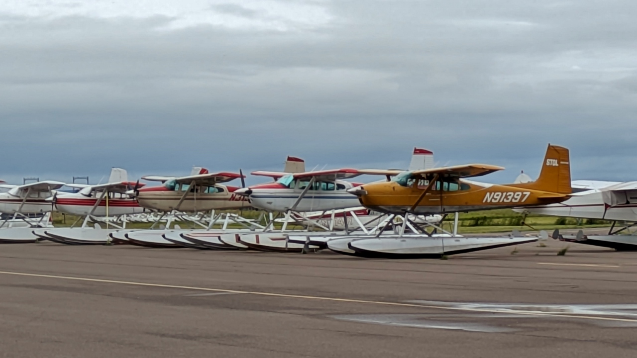 Lineup of Seaplanes at Sky Harbor Airport on Park Point