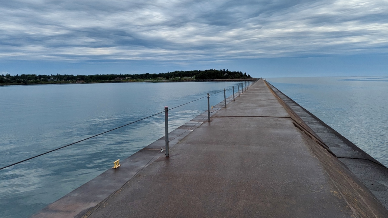 Lake is on Right, Harbor on Left at Two Harbors