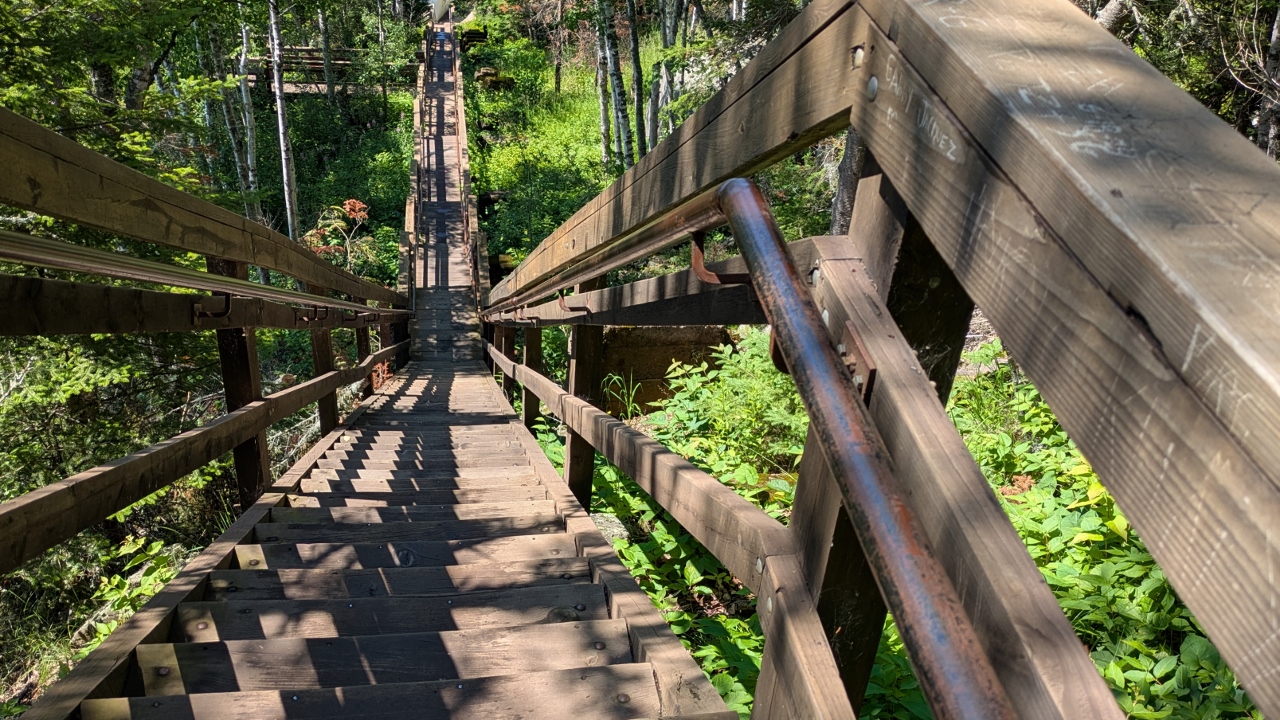 Stairway Paralled Original Tram Tracks