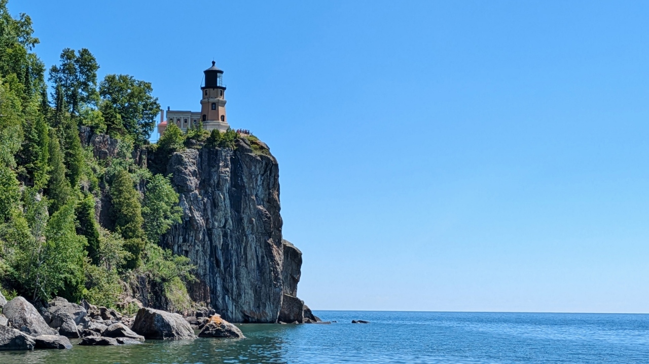 Split Rock Lighthouse on Perch Above Lake Superior