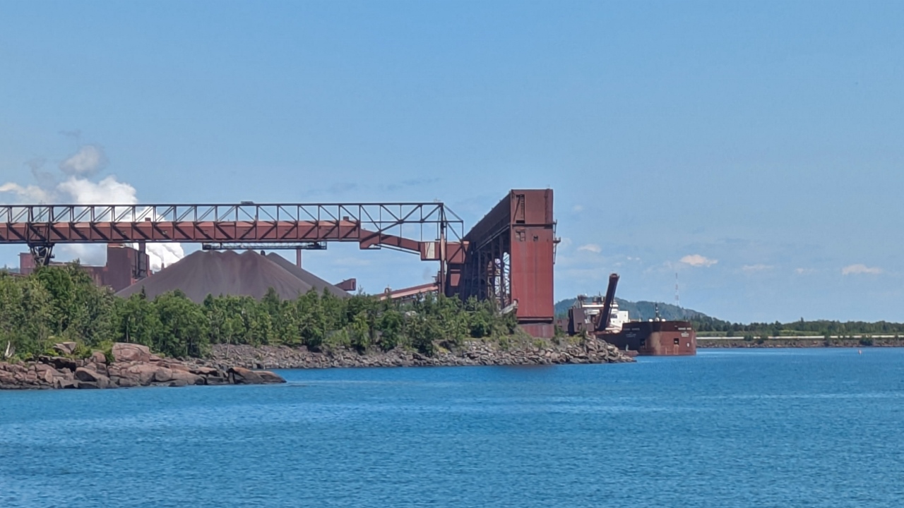 Bulk Carrier at Silver Bay Being Loaded with Taconite Ore