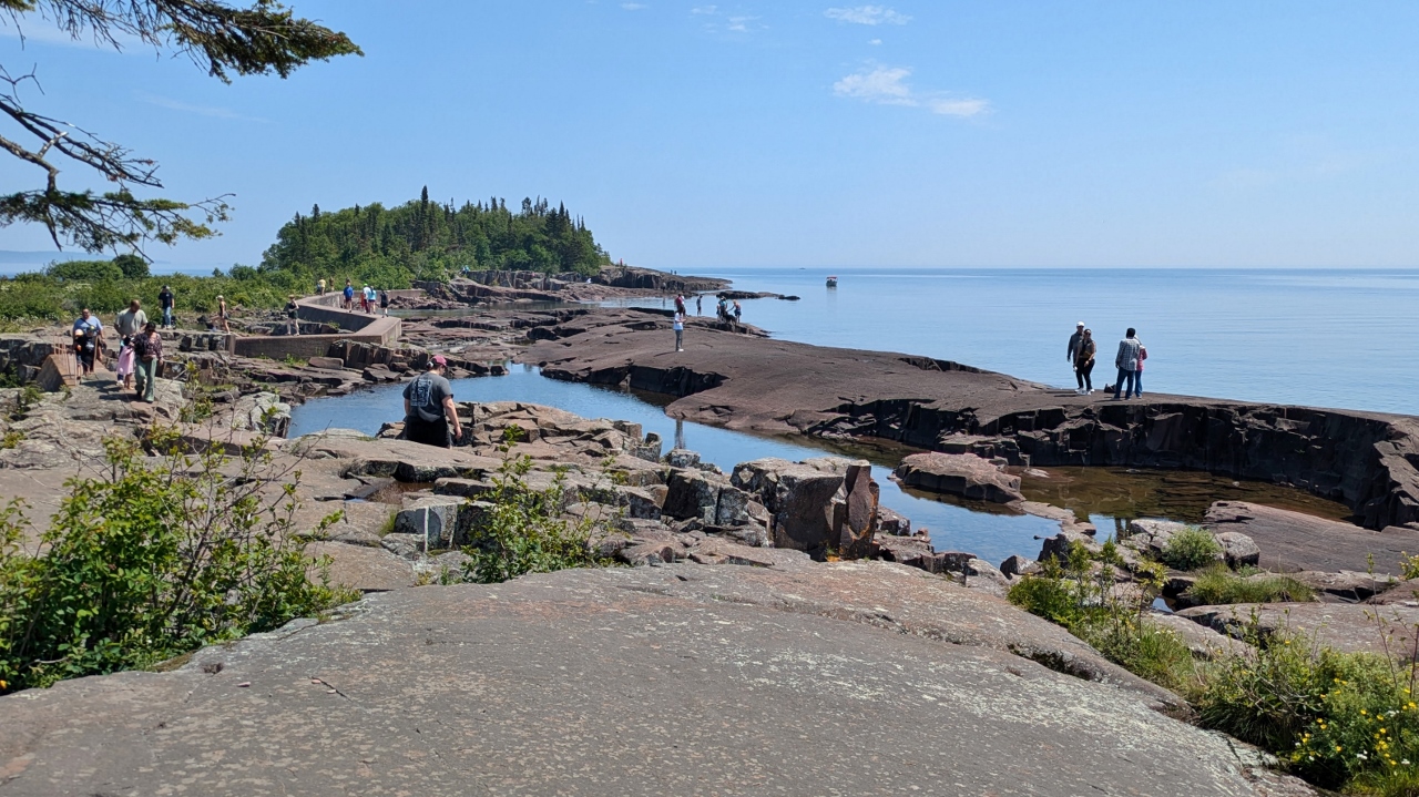 Grand Marais Breakwater Built on Top of Rocky Ledge