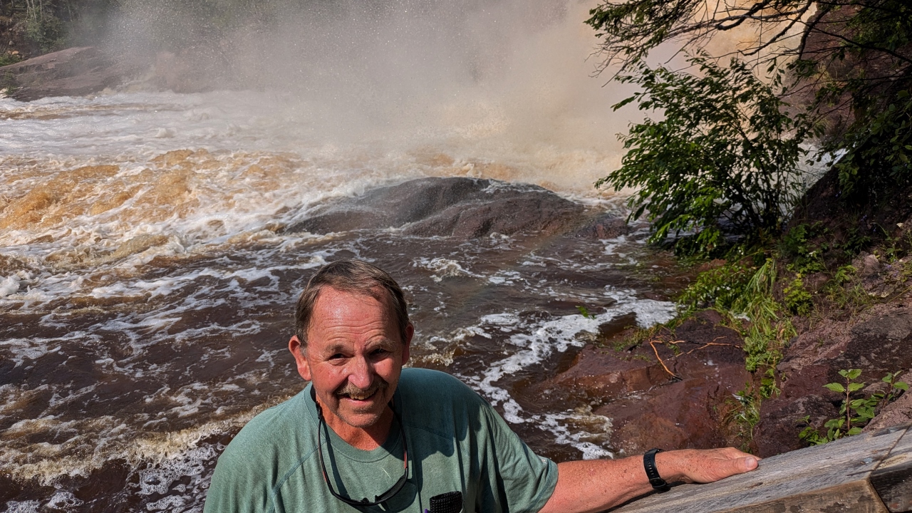 Bill Stood Near Bottom Step of Stairway