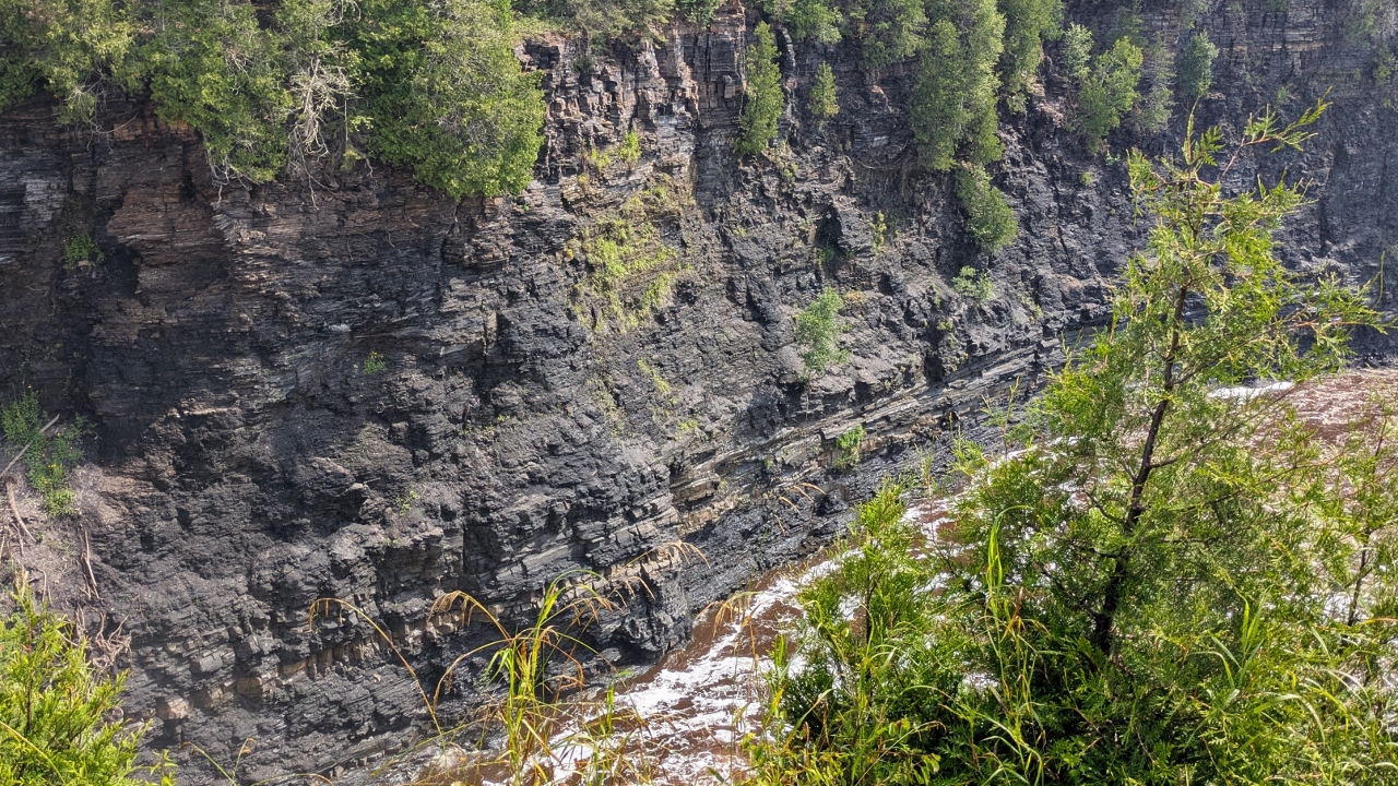 Canyon Walls Below Falls Are Sheer