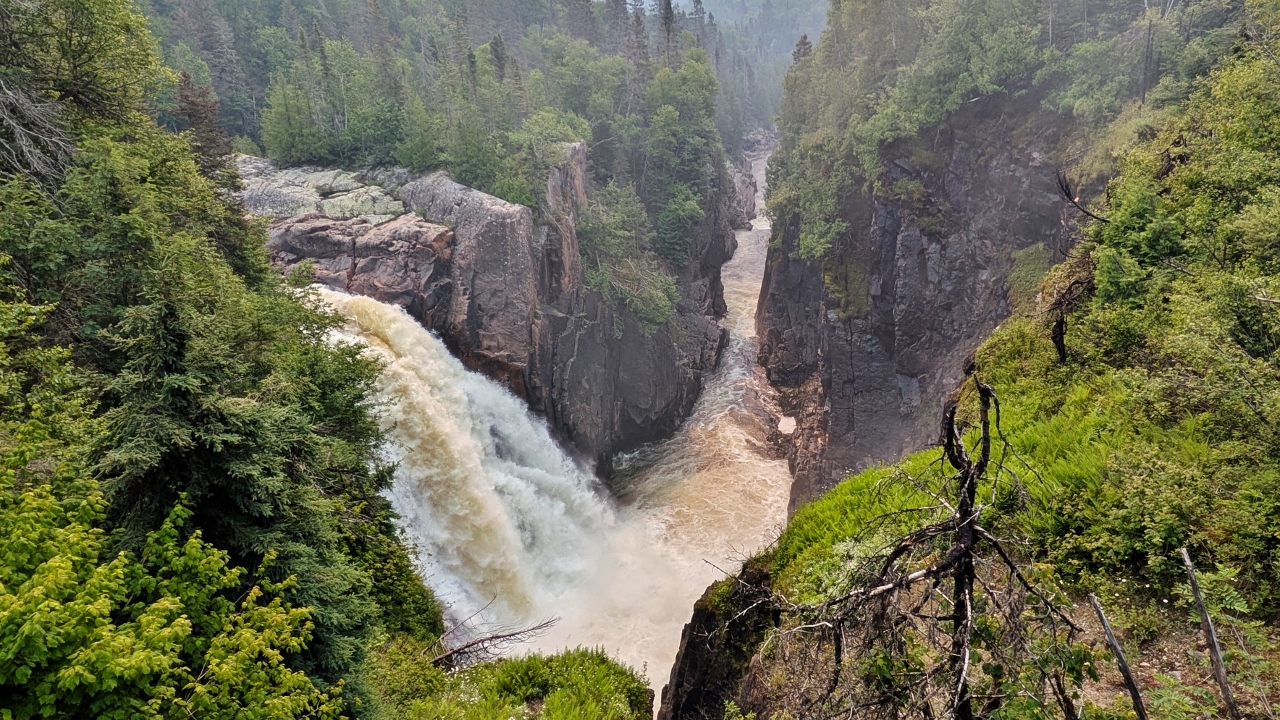 Aguasabon Falls Takes a Sharp Turn into Canyon