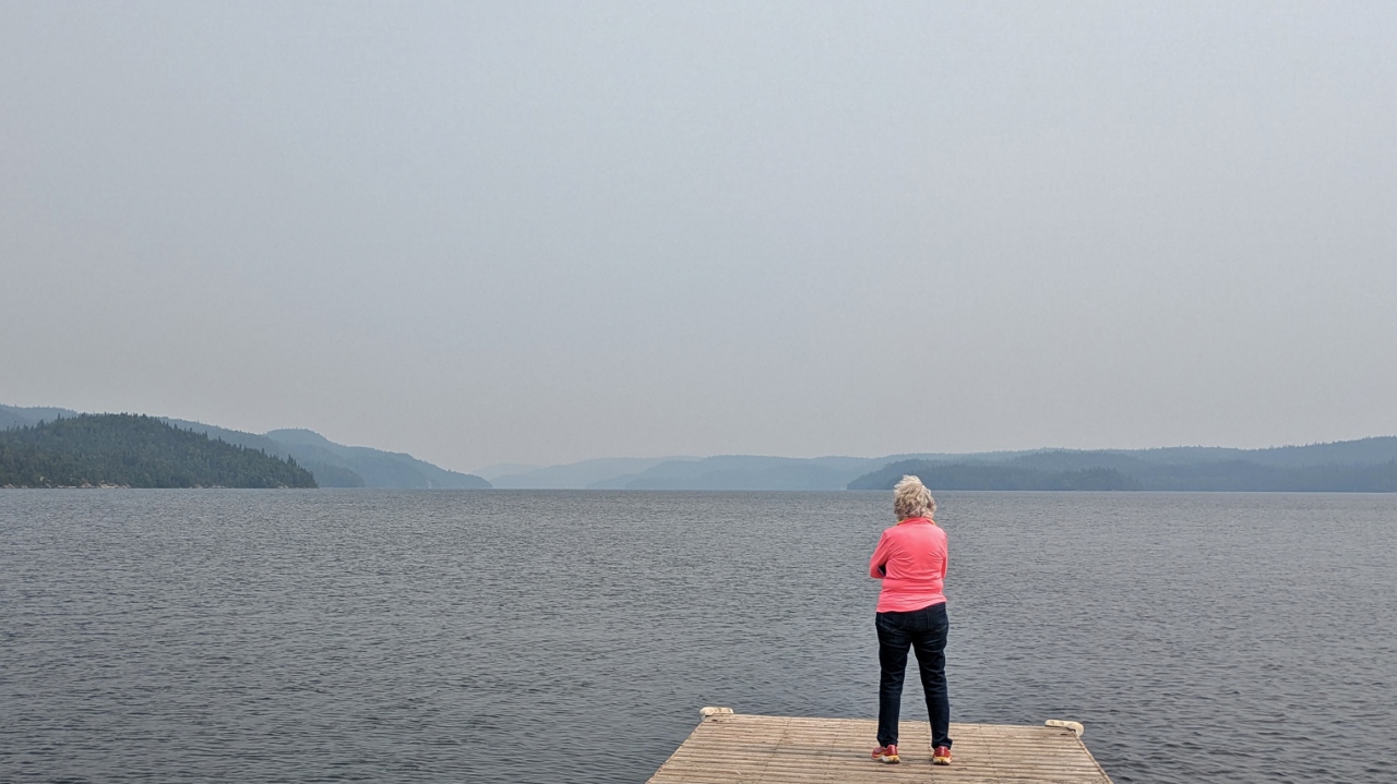 Sandy Gazes at View Up Wawa Lake