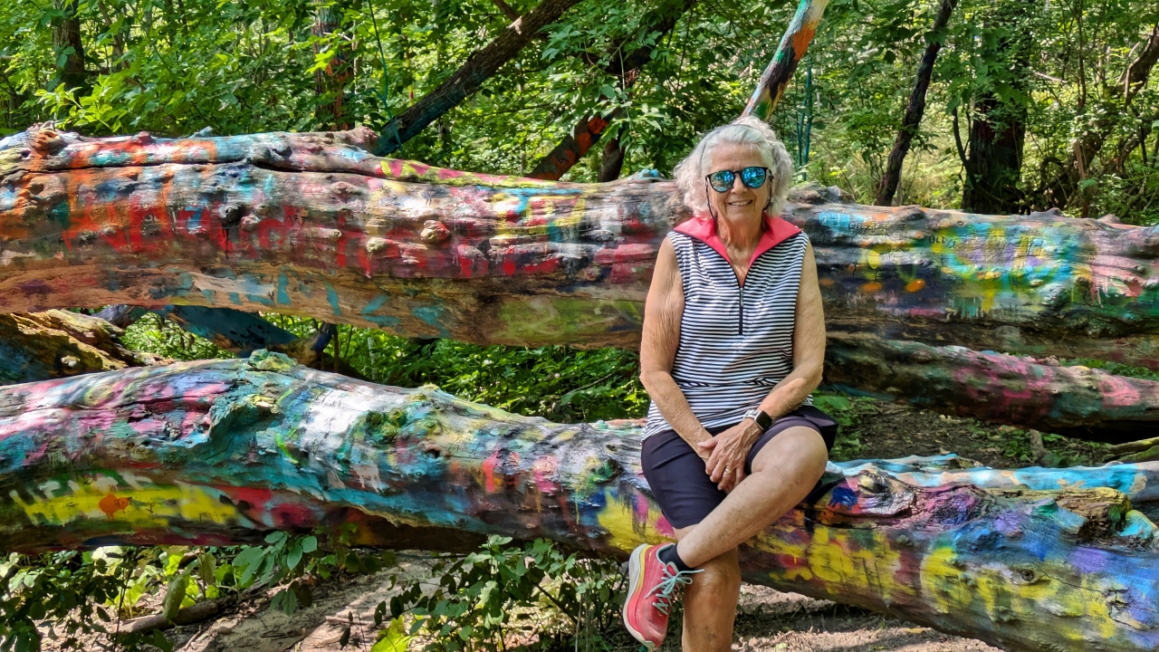 Sandy Rests on Hippie Tree