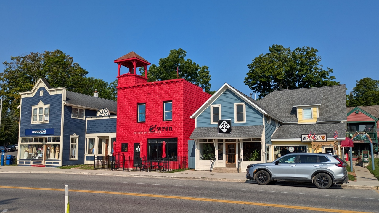 Attractive Row of Businesses in Sutton's Bay, MI