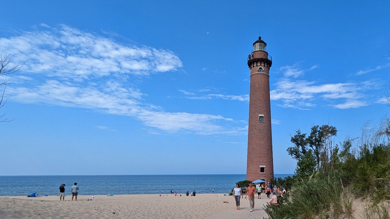 Petite Pointe Au Sable Lighthouse is Right on the Beach