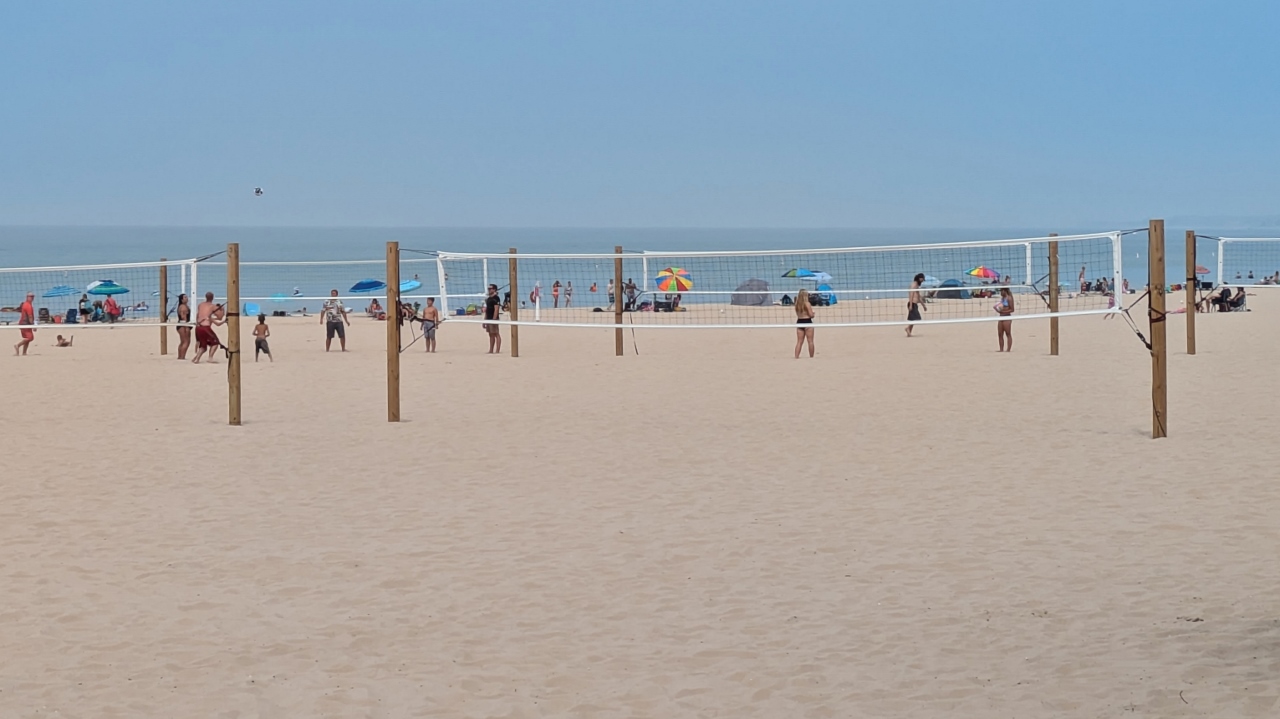 Beach Volleyball is Popular Here