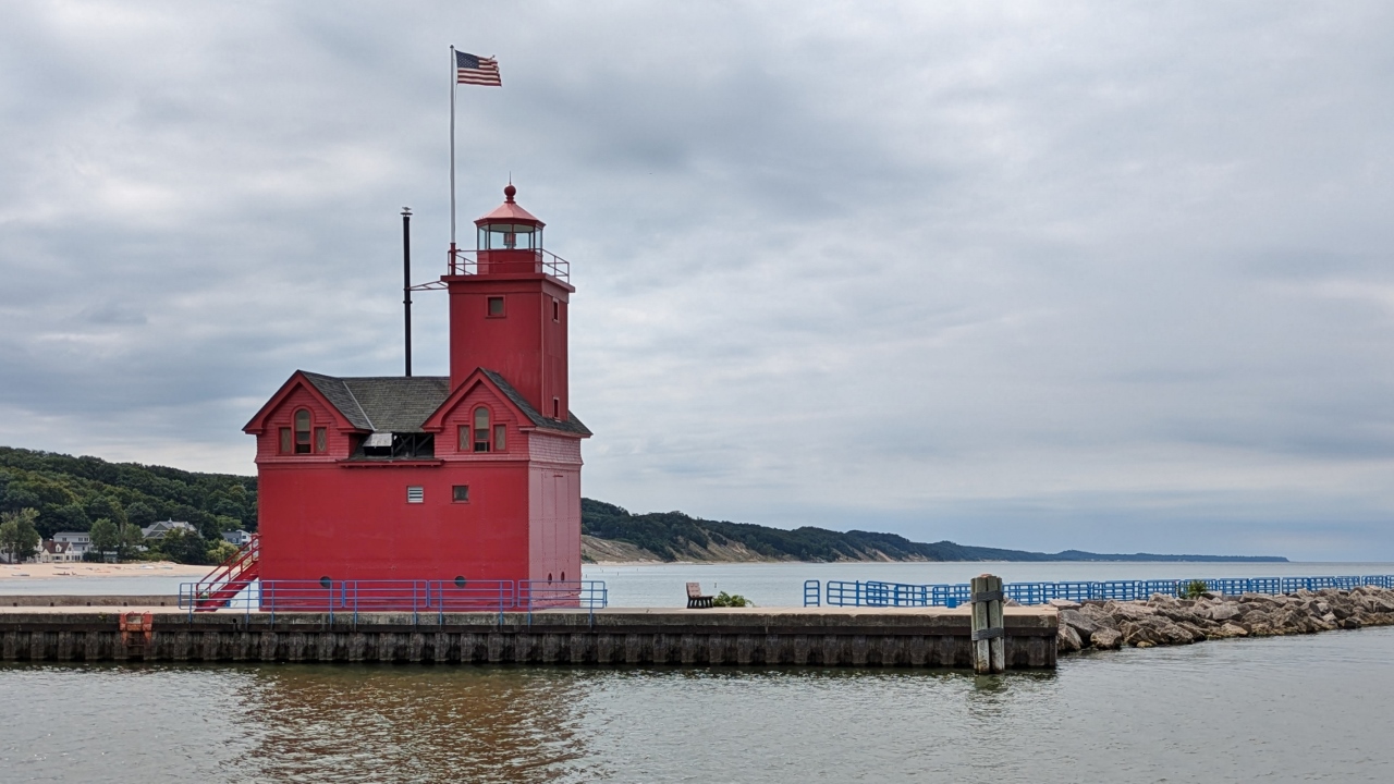 Big Red Lighthouse from Holland State Park Beach