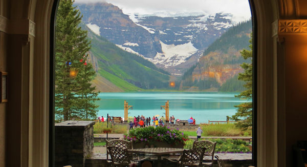 Lake Louise from Fairmont Hotel Dining Room