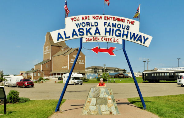 Alaska Mile "0" Monument in Dawson Creek