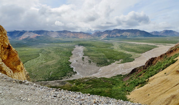 Confluence of Braided Rivers against Back Range Backdrop