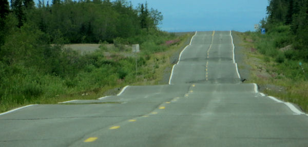 Frost Heaved Road Leads to Lake Louise Area