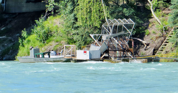 Fish Wheel Used to Sample Fish Species at Kasilof River Sockeye Sonar Fish Counting Site