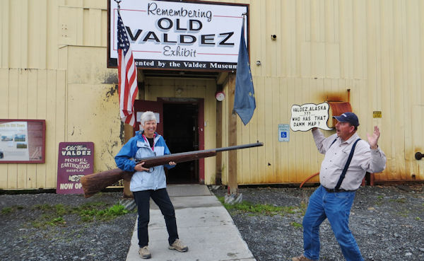 Sandy Demands Directions at Old Valdez Museum