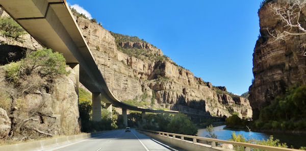 Interstate 70 Following Colorado River in High Rockies used Unique Constructions Techniques