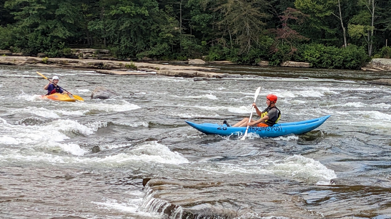 Kayakers Play in Rapids in Ohiopyle