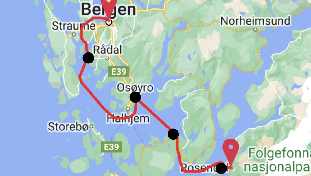 Ferry Route to Rosendal