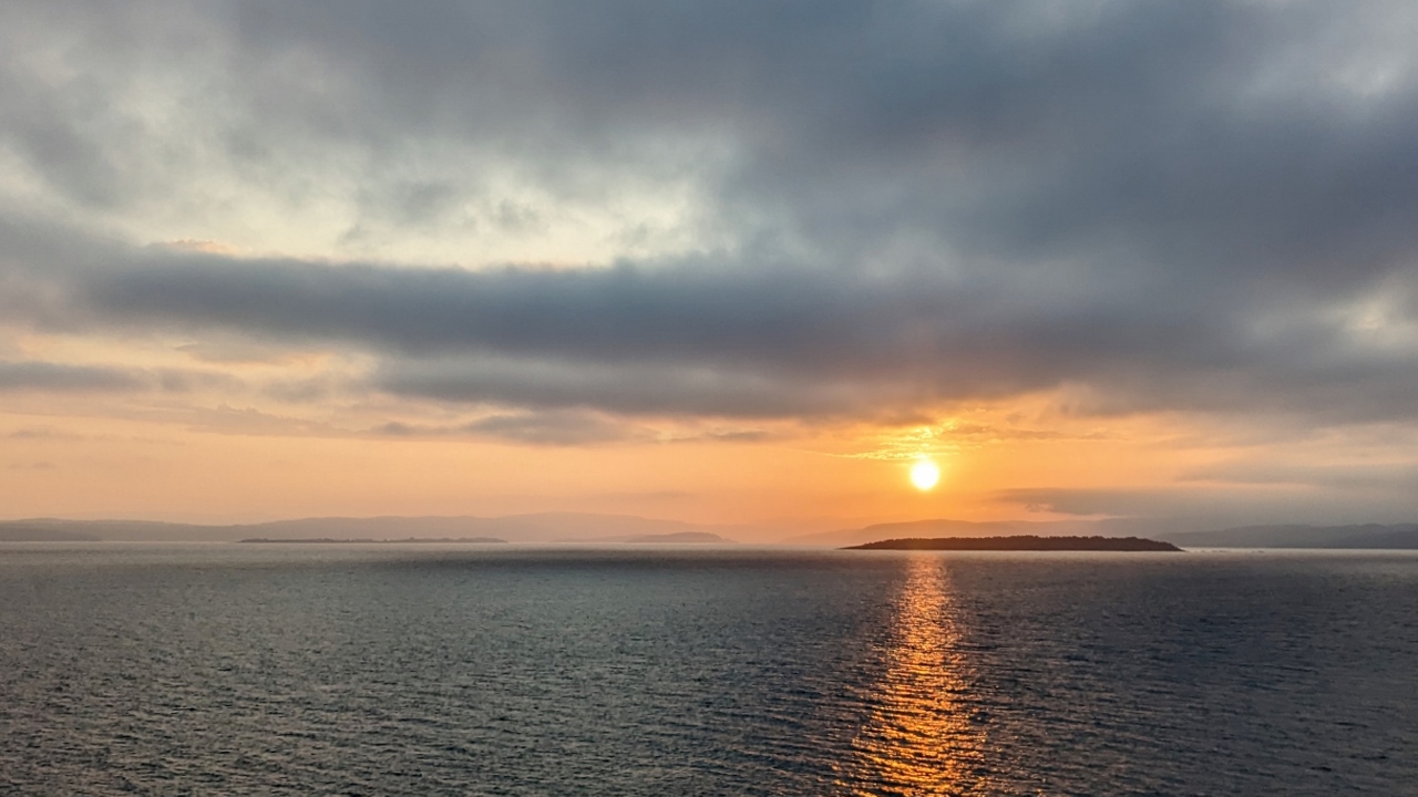 Sunset Leaving Oslo Fjord