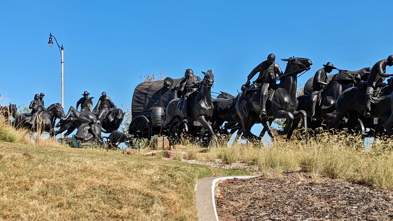 World's Largest Bronze Sculpture Features 45 Figures Of Land Run Participants