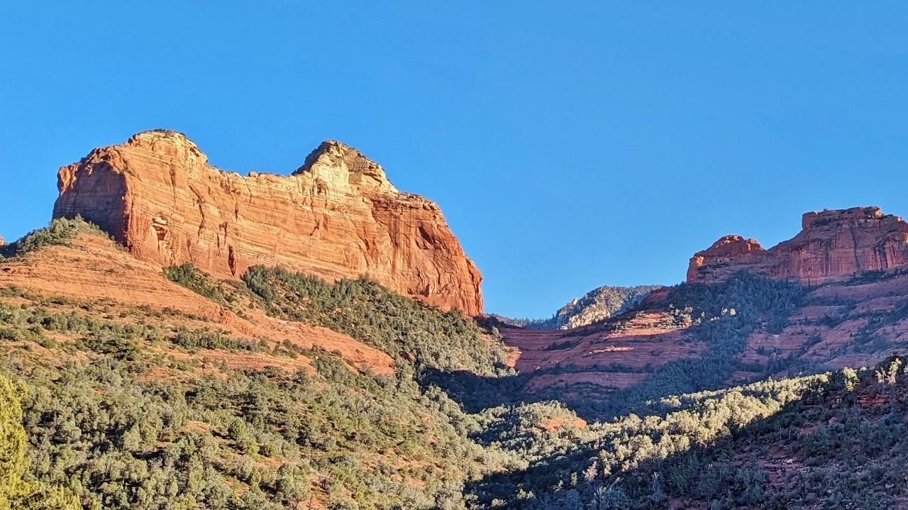 View of Red Rocks Near Bottom of Canyon