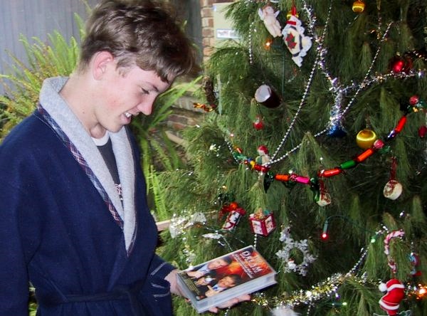 Brett in Front of Christmas Tree