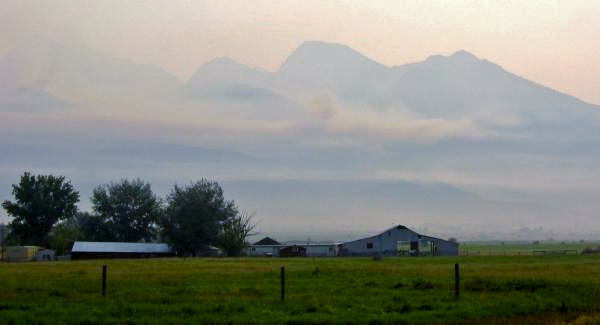 Smoke Obscures Even Nearby Peaks Along Salmon River